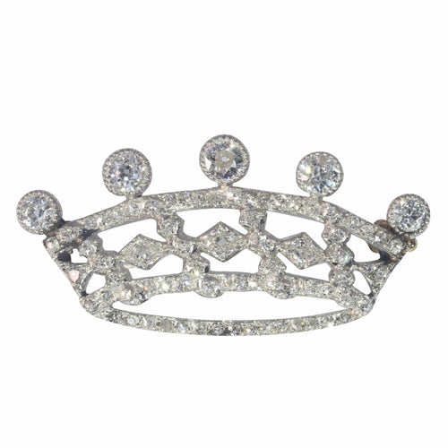 Broche Broche Couronne Art Déco Platine Ddiamants 58 Facettes 23135-0312