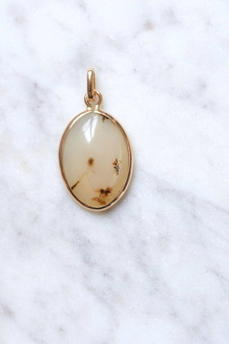 Pendentif Pendentif vintage or rose et agate dendritique 58 Facettes