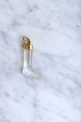 Pendentif Pendentif pied cristal de roche sur or 58 Facettes