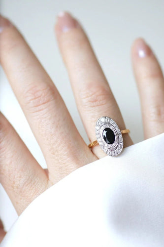 Bague Bague marquise saphir diamants 58 Facettes