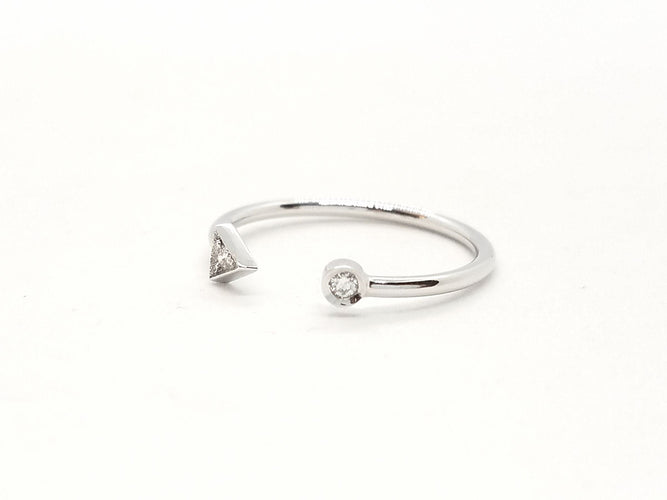 Bague 56 Bague Toi et Moi Or blanc Diamant 58 Facettes 579289RV