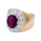 Bague 57 Bague jonc, or jaune, or blanc, rubis et diamants. 58 Facettes 33176
