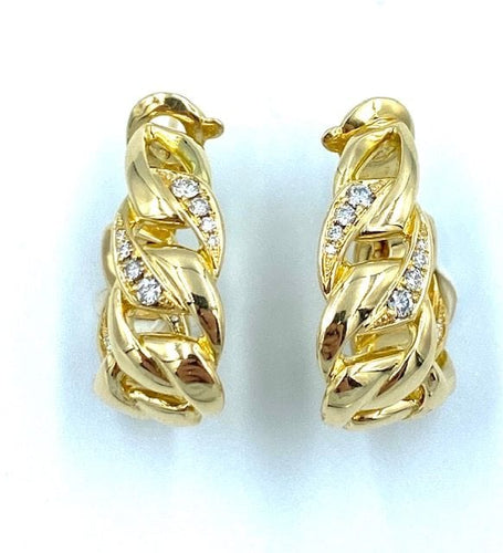 Boucles d'oreilles CARTIER. Boucles d'oreilles Or jaune Diamants Collection Bergame 58 Facettes