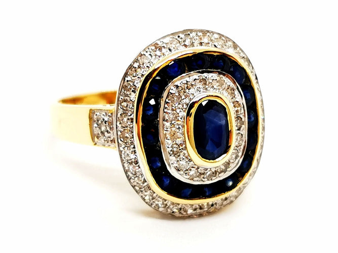 Bague 58 Bague Art déco Or jaune Saphir 58 Facettes 1628870CN