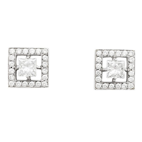 Boucles d'oreilles Boucles d'oreilles Boucheron,"Ava", or blanc et diamants. 58 Facettes 30787