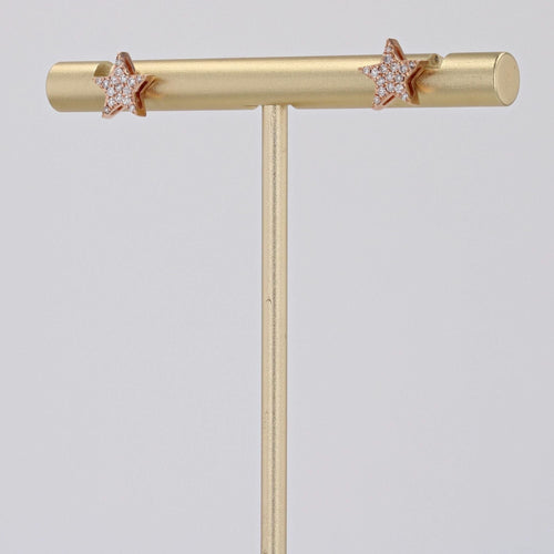 Boucles d'oreilles Boucles d'oreilles étoiles diamants or rose 58 Facettes 23-253B