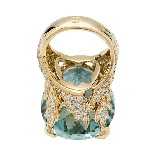 Bague 53 Bague Christian Dior, "Miss Dior", en or jaune, béryl vert et diamants. 58 Facettes 31775