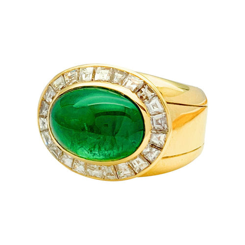 Bague 56 Bague Hammerman Brothers, émeraude, diamants. 58 Facettes 31430