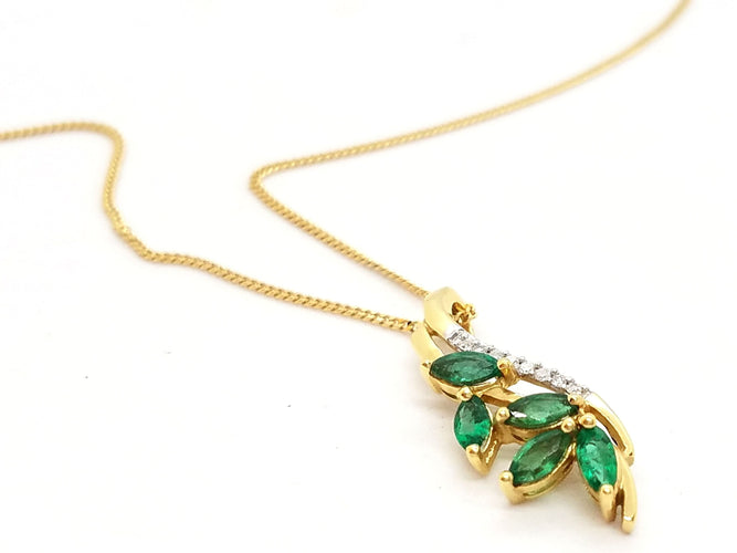Collier Collier Chaîne + pendentif Or jaune Emeraude 58 Facettes 06591CD