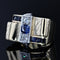Bague 47 Bague tank saphir diamants noeud 58 Facettes 21-756