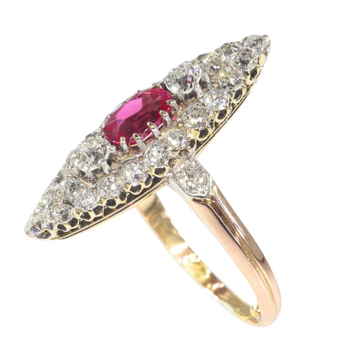 Bague 53 Bague, Diamant, rubis 58 Facettes 22298-0136