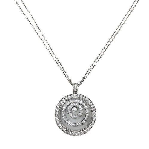 Pendentif Chaîne et pendentif Chopard "Happy Spirit" en or blanc, diamants 58 Facettes 30904