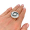 Bague 53 Bague Bulgari "Hypnotique" plateau tournant or blanc et acier, onyx et diamants. 58 Facettes 31216