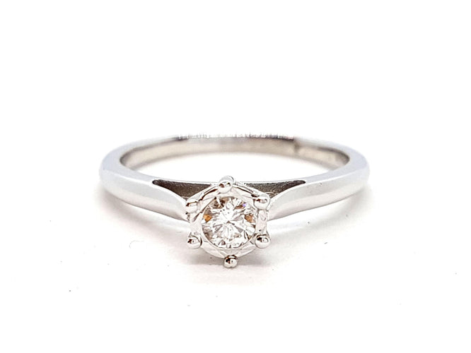 Bague 53 Bague Solitaire Or blanc Diamant 58 Facettes 06343CD
