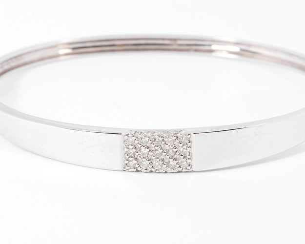 Bracelet Bracelet jonc or gris et diamant 58 Facettes 0