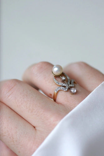 Bague Bague Duchesse diamants et perle 58 Facettes