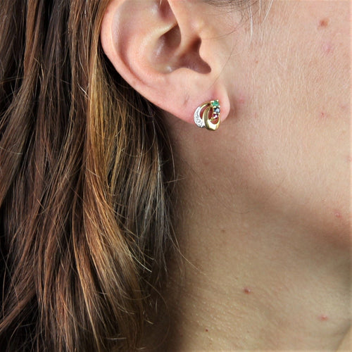 Boucles d'oreilles Boucle d'oreille or jaune émeraude saphir rubis 58 Facettes 19-456C