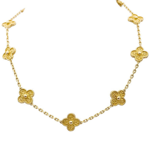 Collier Collier Van Cleef & Arpels, "Vintage Alhambra", or jaune. 58 Facettes 32864