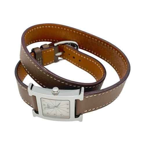 Montre Montre Hermès, "Heure H", acier sur cuir. 58 Facettes 31473