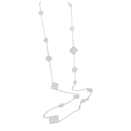 Collier Sautoir Van Cleef & Arpels "Magic Alhambra" en or blanc, diamants. 58 Facettes 33559
