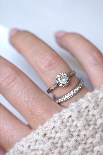 Bague Solitaire Art Déco diamant 0.50 Ct 58 Facettes