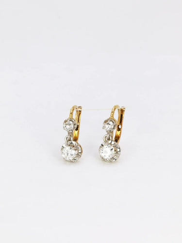 Boucles d'oreilles Boucles d'oreilles dormeuses Or jaune Diamants 58 Facettes J262
