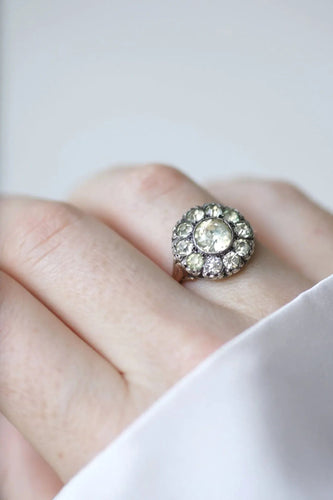 Bague Bague marguerite ancienne pierres du Rhin 58 Facettes