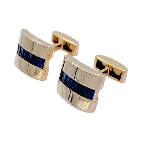 Boutons de manchette Boutons de manchette Van Cleef & Arpels en or jaune et saphirs. 58 Facettes 32291