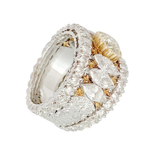 Bague 51.5 Bague bandeau Buccellati, diamants jaune. 58 Facettes 31419