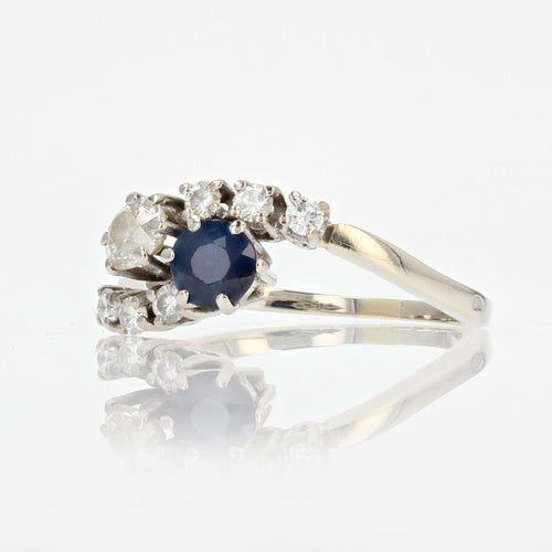 Bague 52 Bague toi et moi or blanc saphir diamants 58 Facettes 22-523