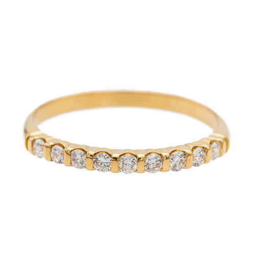 Bague 53 Bague Demi alliance Or jaune Diamant 58 Facettes 2742893CN