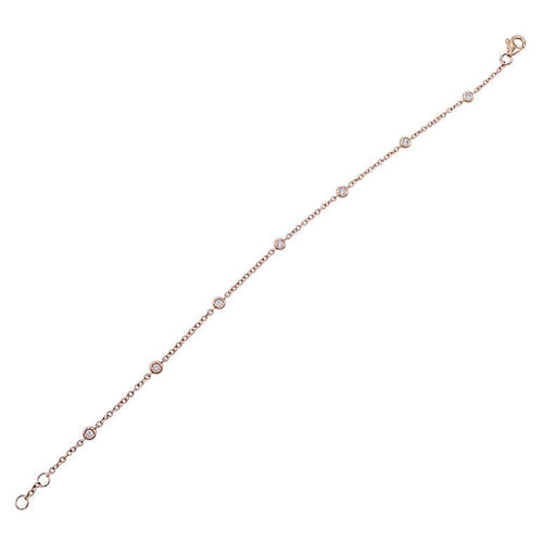 Bracelet Bracelet gouttière or rose et diamants. 58 Facettes 32308