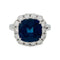 Bague 53 Bague à entourage saphir 6,11 carats, diamants. 58 Facettes 31035
