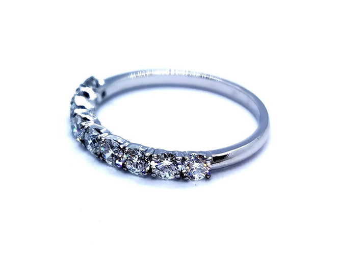 Bague 53 Bague Alliance Or blanc Diamant 58 Facettes 578779RV