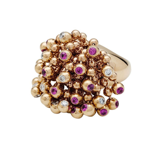 Bague 50 Bague Cartier "Perruque" or rose, diamants et saphirs roses. 58 Facettes 30926
