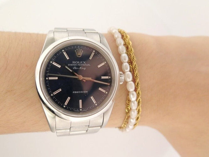 Montre montre ROLEX osyter perpetual air king acier 34mm automatique 58 Facettes 255418