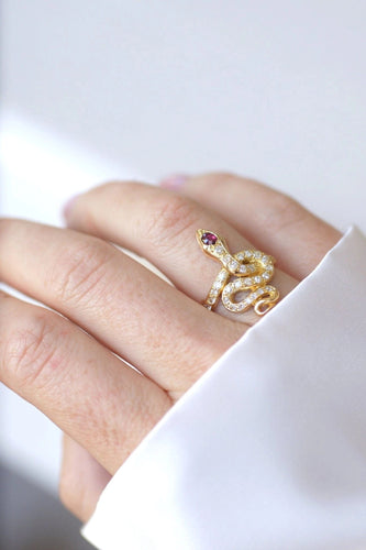 Bague Bague Serpent Diamants et Rubis 58 Facettes