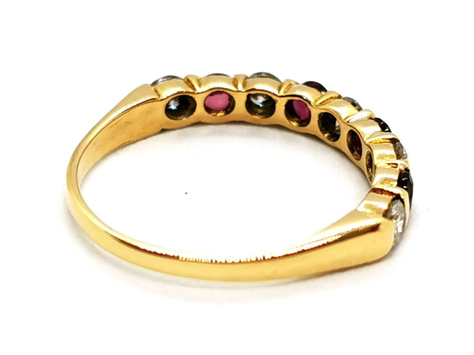 Bague 50 Bague Demi alliance Or jaune Rubis 58 Facettes 1733144CN