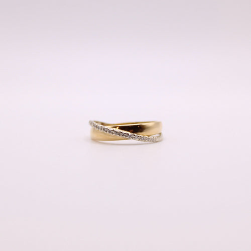 Bague Alliance or jaune et diamants 58 Facettes