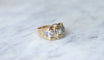 Bague 60 Bague tank Or jaune Platine Diamants 58 Facettes