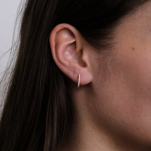 Boucles d'oreilles Créole en Or rose & diamants 58 Facettes