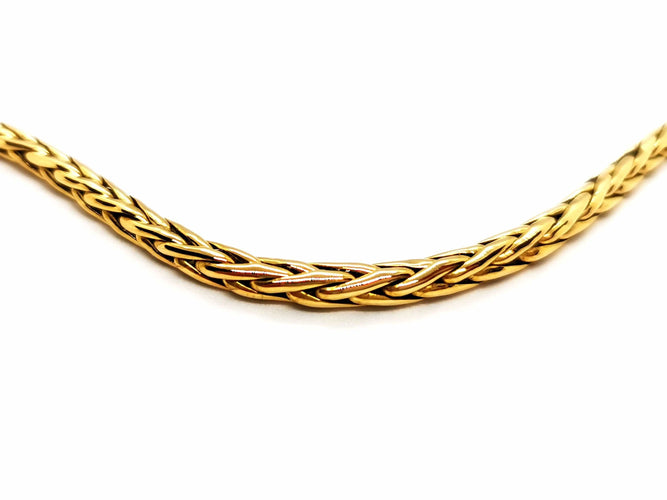 Collier Caplain Saint André Collier Maille palmier Or jaune Saphir 58 Facettes 1595121CN