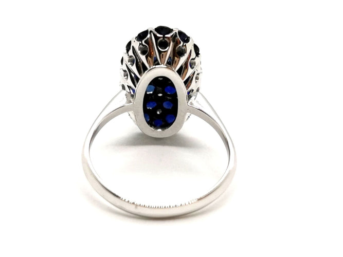 Bague 57 Bague Vintage Or blanc Saphir 58 Facettes 1141002CD