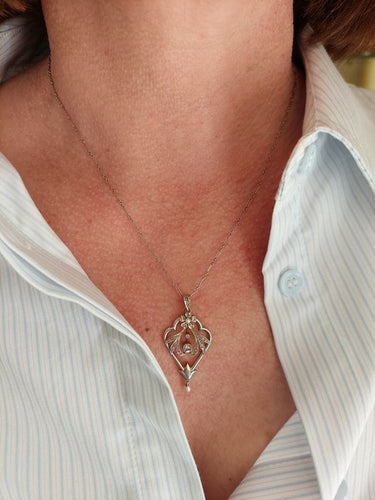 Collier COLLIER ART-DÉCO PERLE ET DIAMANTS 58 Facettes 081901
