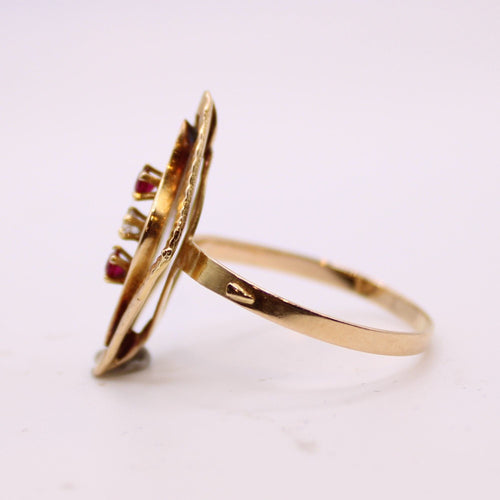 Bague 60 Bague Rétro rubis, oxyde de zirconium 58 Facettes