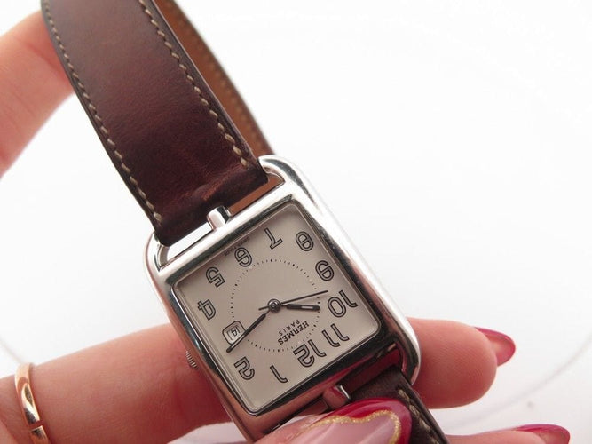 Montre montre HERMES cape cod double tour 40 mm acier quartz 58 Facettes 256312