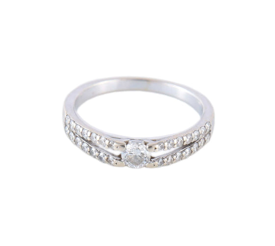 Bague BAGUE OR BLANC & DIAMANTS 58 Facettes BO/220060 NSS-STA