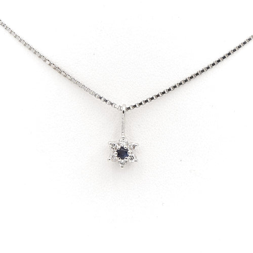 Collier Collier Pendentif Or blanc Saphir 58 Facettes 1875617CN