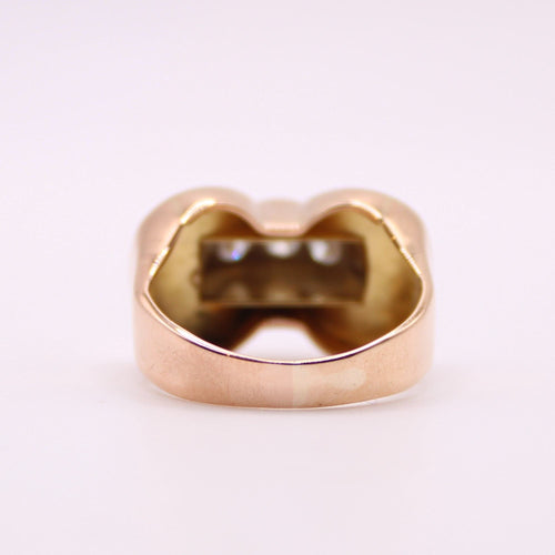 Bague Bague Tank or jaune Trilogie de diamants 58 Facettes