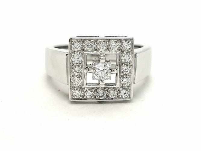 Bague 54 Bague Or blanc Diamant 58 Facettes 578817RV